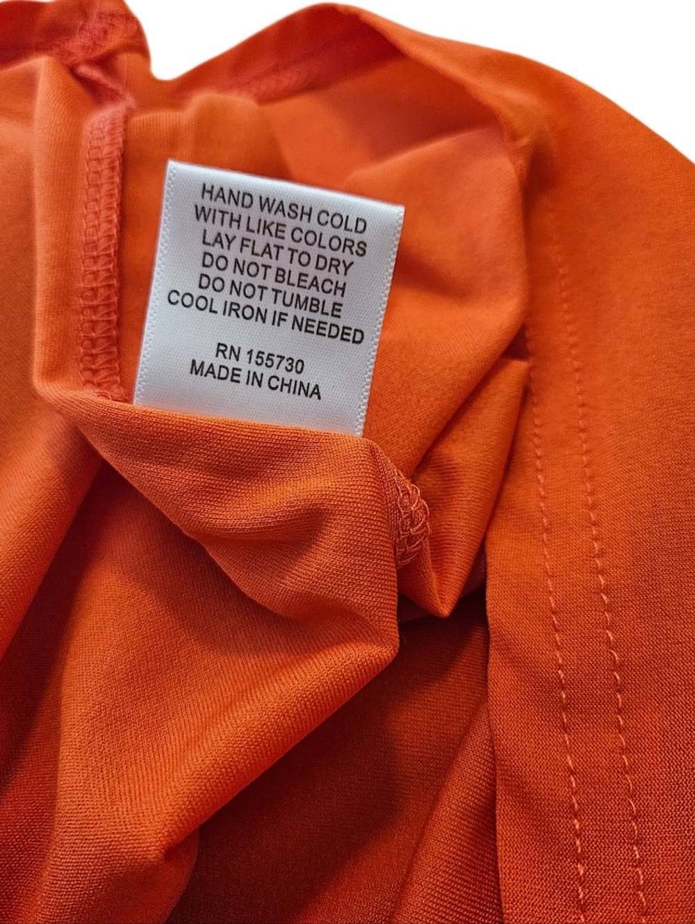 Orange Printed Long-Sleeve Tunic Blouse-Size Medium - Picture 3 of 5